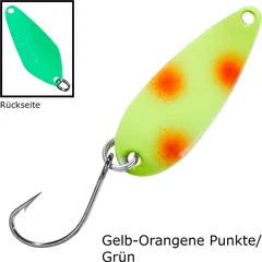 Balzer Spoon Swindler Blinker Gelb Orangene Punkte Grün 2,3g