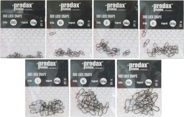 Predax Duo Lock Snap 105pcs 15–78kg XXS–XXL