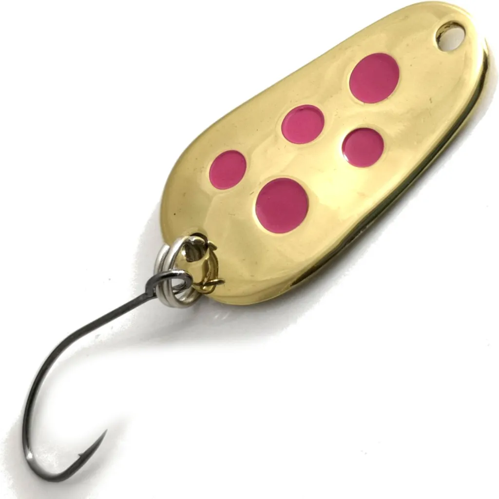 Troutwerk Spoon Blinker Goldfarben Pinke Punkte