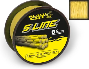 Black Cat S-Line Braided Line 0.38mm 250m 40kg Yellow