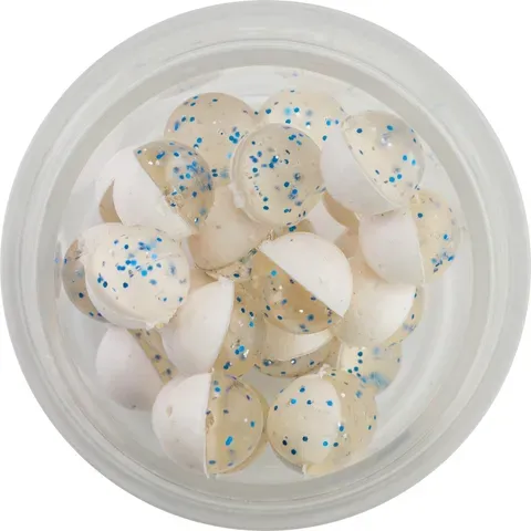 Berkley PowerBait Power Clear Eggs Floating 14g 12pc Clear Silver Blue Fl. White