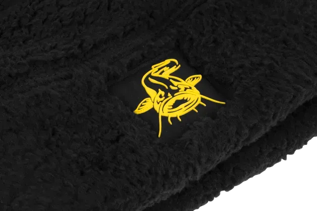 Black Cat Fleece Beanie Hat Black Polyester