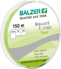 Balzer Ironline Trout Braided Line 0.06mm 4.1kg Chartreuse