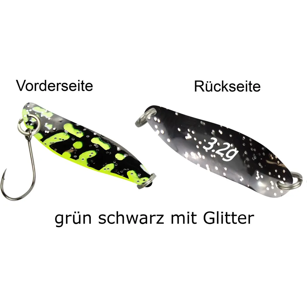 FTM Spoon Hammer 3.8cm 3.2g Grün/Schwarz mit Glitter