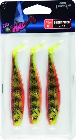 Fox Rage Pro Shad 10cm 3pcs UV Bright Perch
