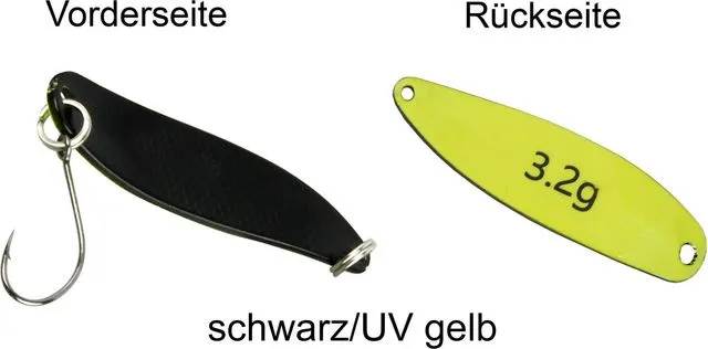 FTM Spoon Hammer Spoon 3.2g Tumbling Black/UV Yellow