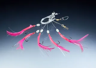 Balzer Makrelen- und Köhler System Pink mit 5 Haken #2/0 175cm