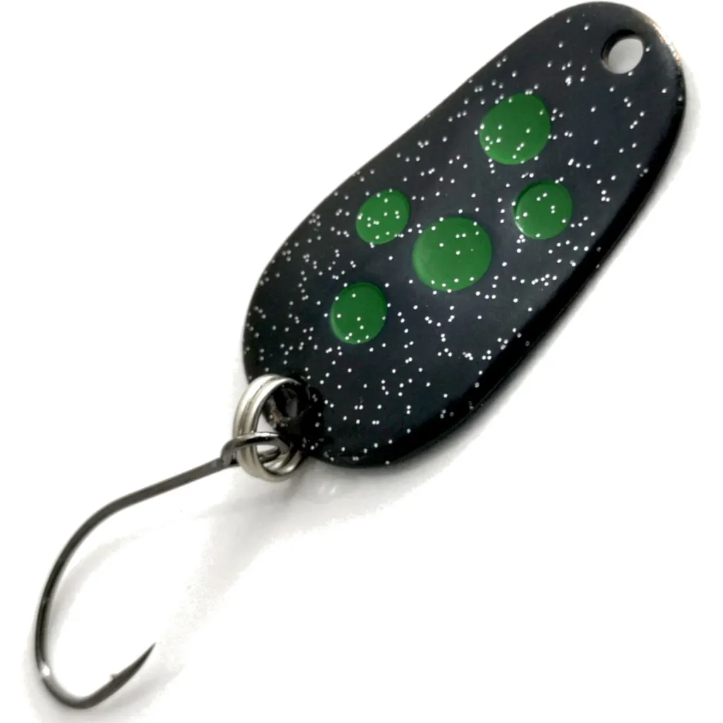 Troutwerk Spoon Blinker Schwarz Grüne Punkte