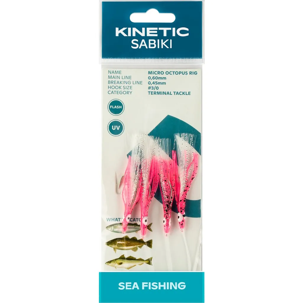 Kinetic Sabiki Micro Octopus #3/0 130cm Pink UV