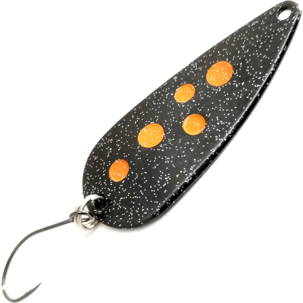 Troutwerk Spoon 4cm 5g Schwarz/Orangene Punkte