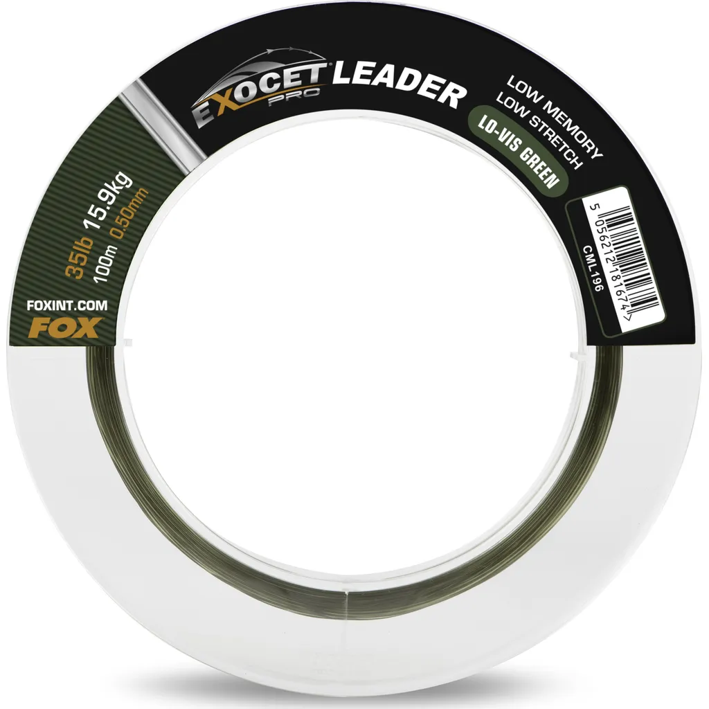 Fox Exocet Pro Low Vis Green Leader 35lb 0.50mm 100m