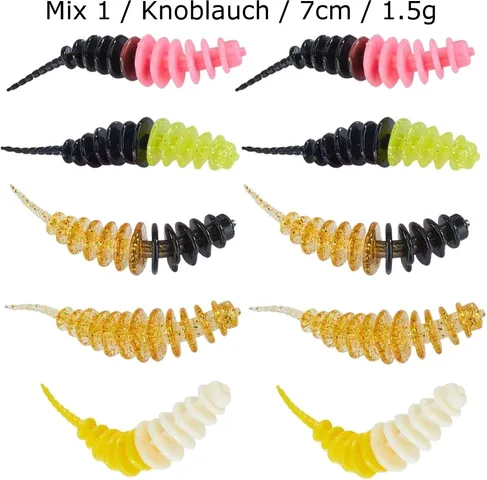 Balzer Trout Collector Forellenwürmer 7cm Mix 1 Knoblauch