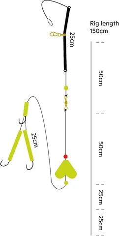 Kinetic Sabiki Vorfach #10/0-#5/0 150cm Glow