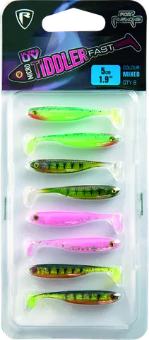Fox Rage Micro Tiddler Fast UV Weiche Köder Pack 2 5cm Mixed