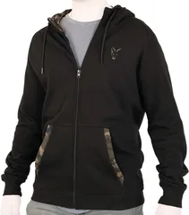 Fox Light Weight Black/Camo Print Zip Hoody 50% Polyester, 50% Cotton