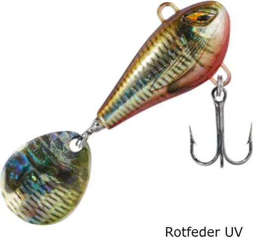 Balzer Shirasu Colonel Spin Buddy Evil Eye Jigspinner 4cm 12g Rotfeder UV