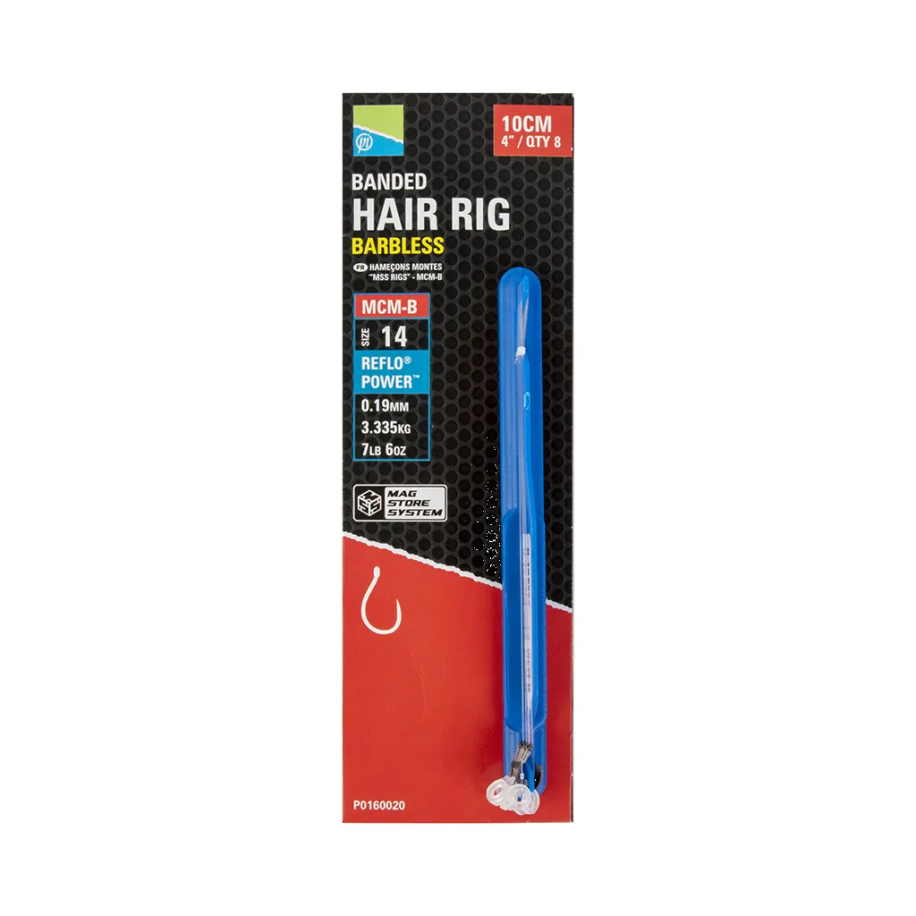 Preston Mcm-B Banded Hair Rigs #12 10cm 8 Stück