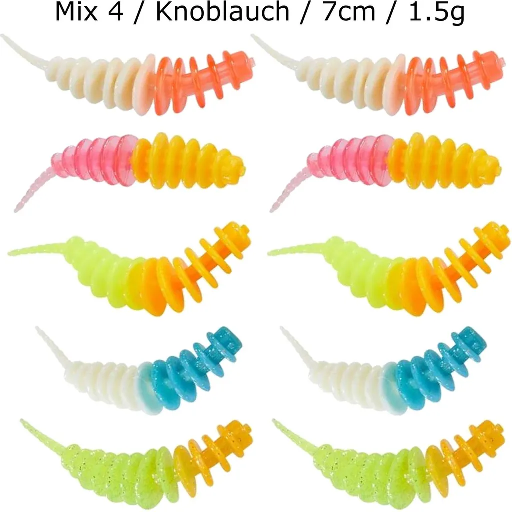 Balzer Trout Collector Softbaits 7cm 1.5g Mix 4 Knoblauch