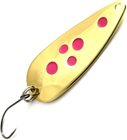 Troutwerk Spoon 4cm 5g Gold/Pink Dots Single Hook