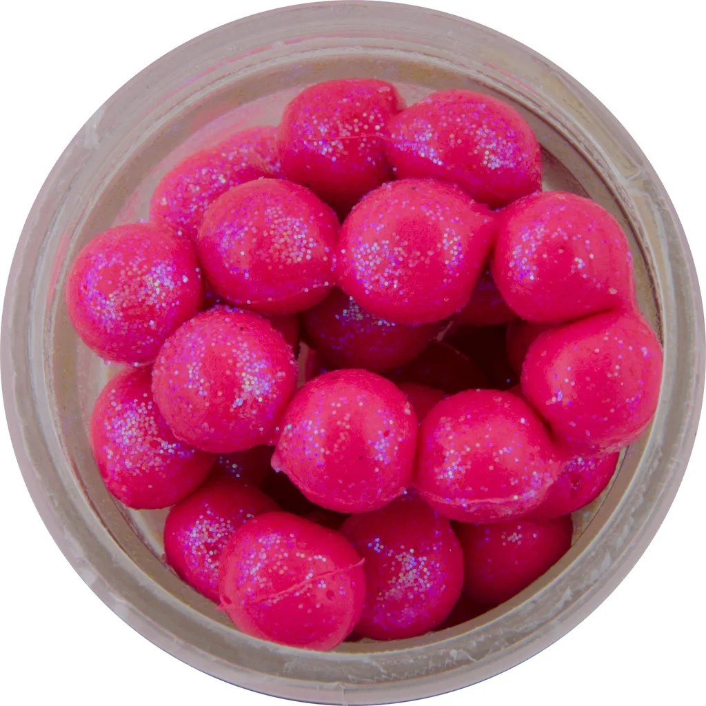 Berkley Sparkle Power Eggs Floating Magnum Softbaits 12pc 14g Pink with Scales