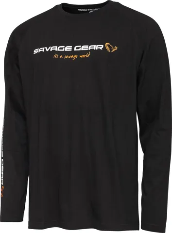 Savage Gear Signature Logo Langarm T-Shirt XL Black Caviar