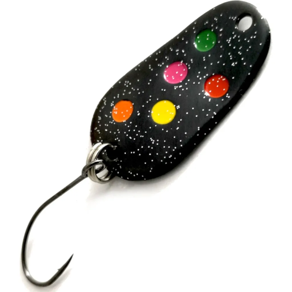 Troutwerk Spoon Blinker Schwarz Mehrfarbige Punkte