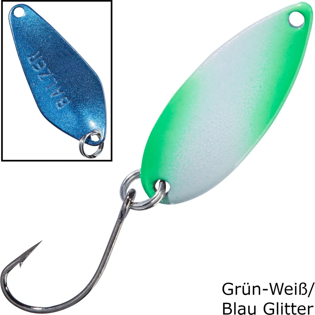 Balzer Spoons Pro Staff Series Catcher 2g Grün-Weiß/Blau Glitter