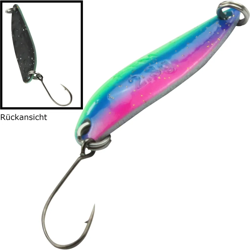 FTM Spoon Crator Forellenblinker 2,3g Blau Chartreuse Schwarz