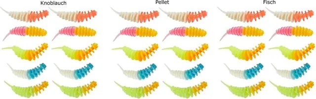 Balzer Trout Collector Lure Kit 1.5g 7cm 30pcs Rubber Worm
