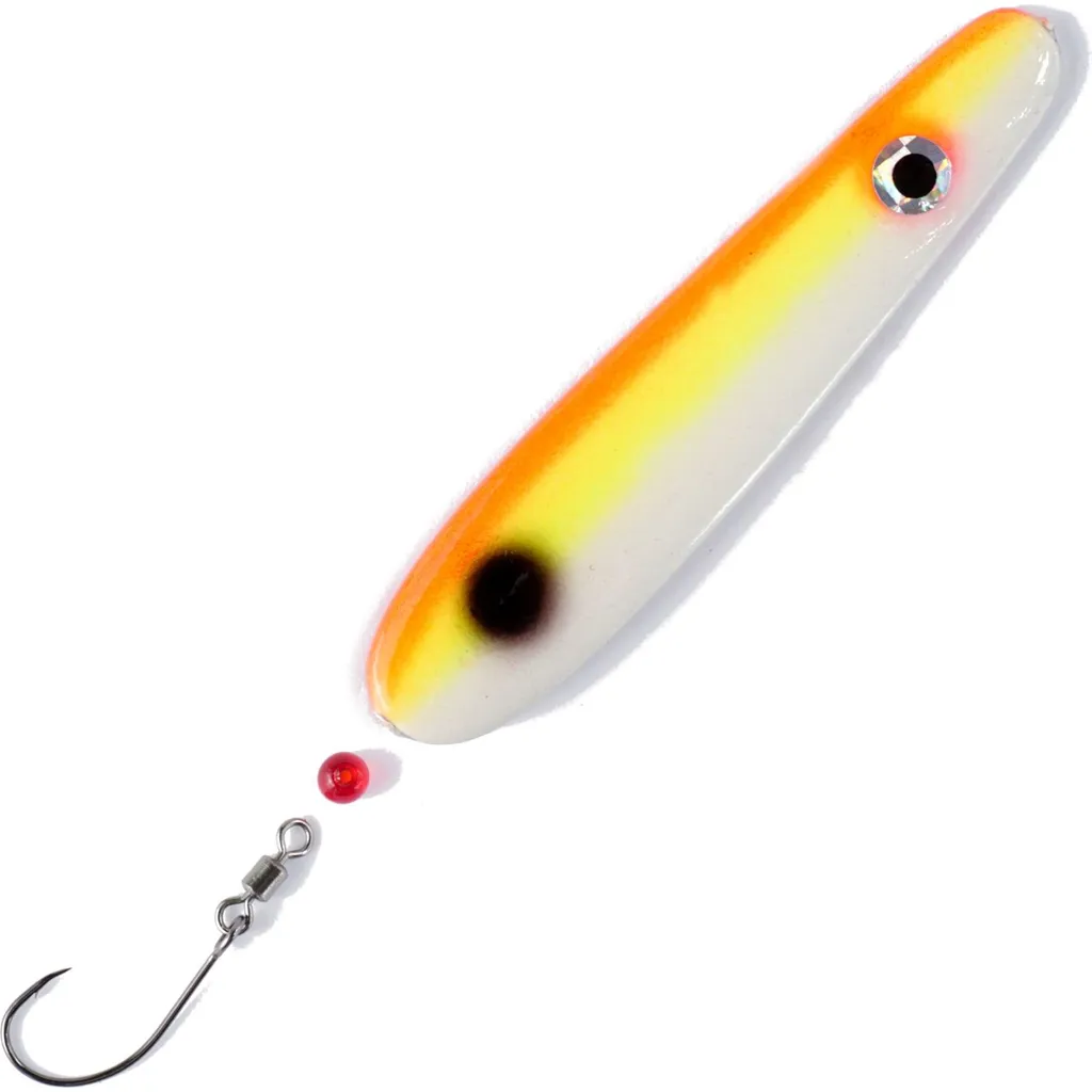 Troutwerk Inline Blinker Meerforellenköder 71252 7,4cm 22g Rot Gelb Weiß Schwarzer Punkt