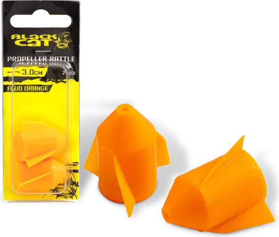 Black Cat Propeller Rattles L 3cm Fluo Orange