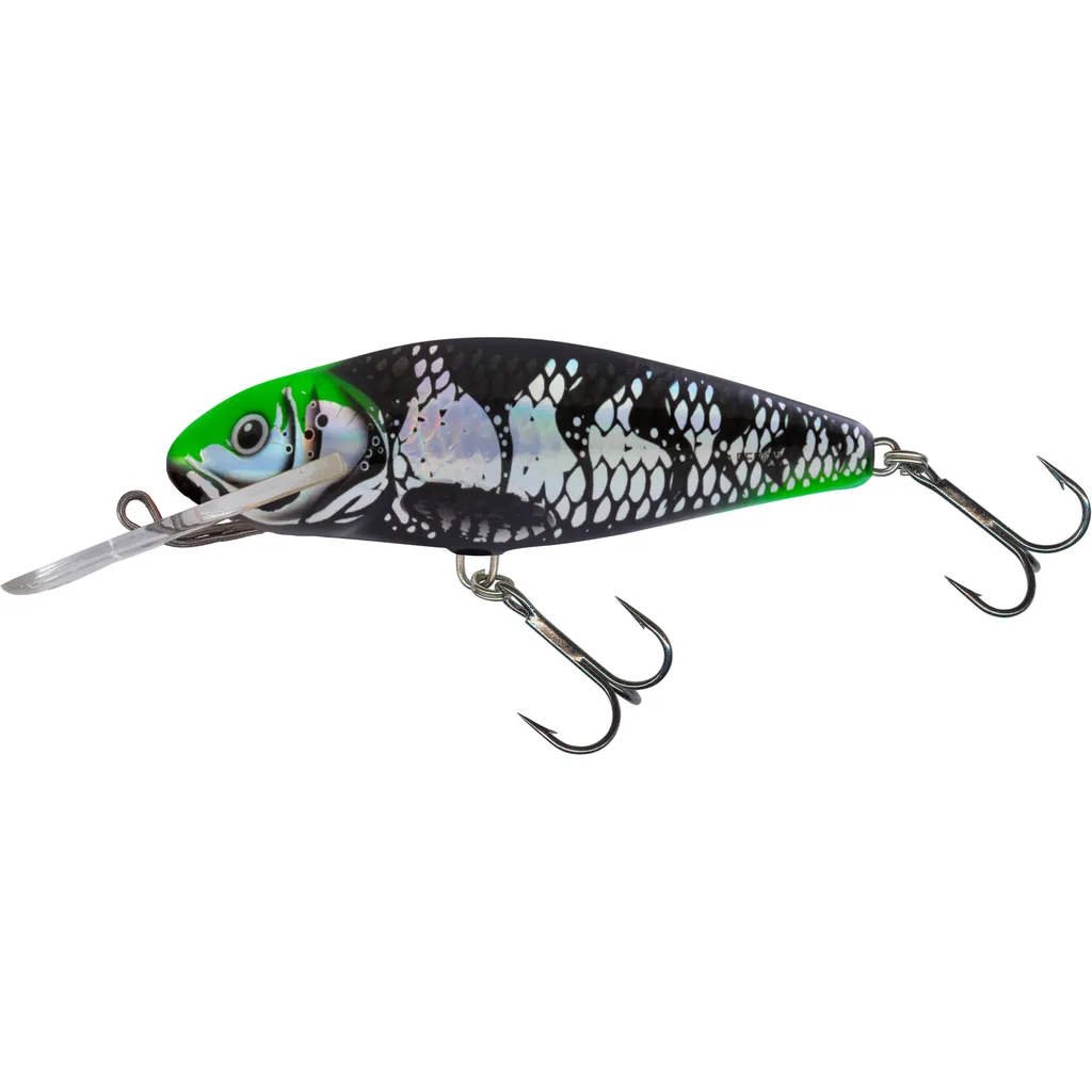 Salmo Perch Deep Runner Wobbler 8cm 14g Dr Holo Dark Green Head