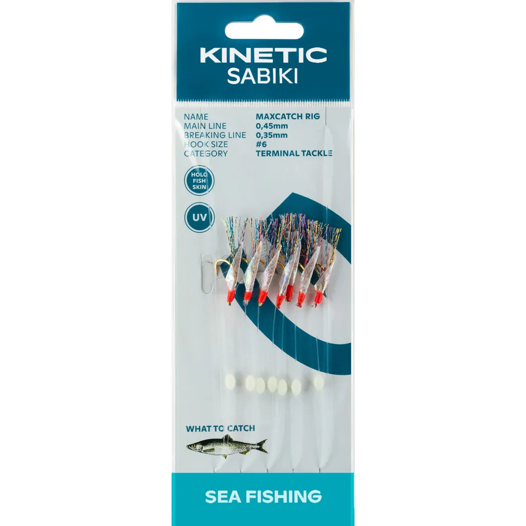 Kinetic Sabiki MaxCatch Fertigmontagen #6 200cm Holo Fishskin Multi