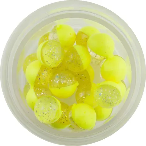 Berkley PowerBait Power Clear Eggs Floating 14g 12pc Clear Silver - Flo Yellow