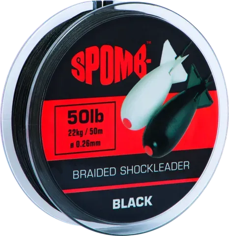 Spomb Braided Leader 0.26mm 22kg 50m Black