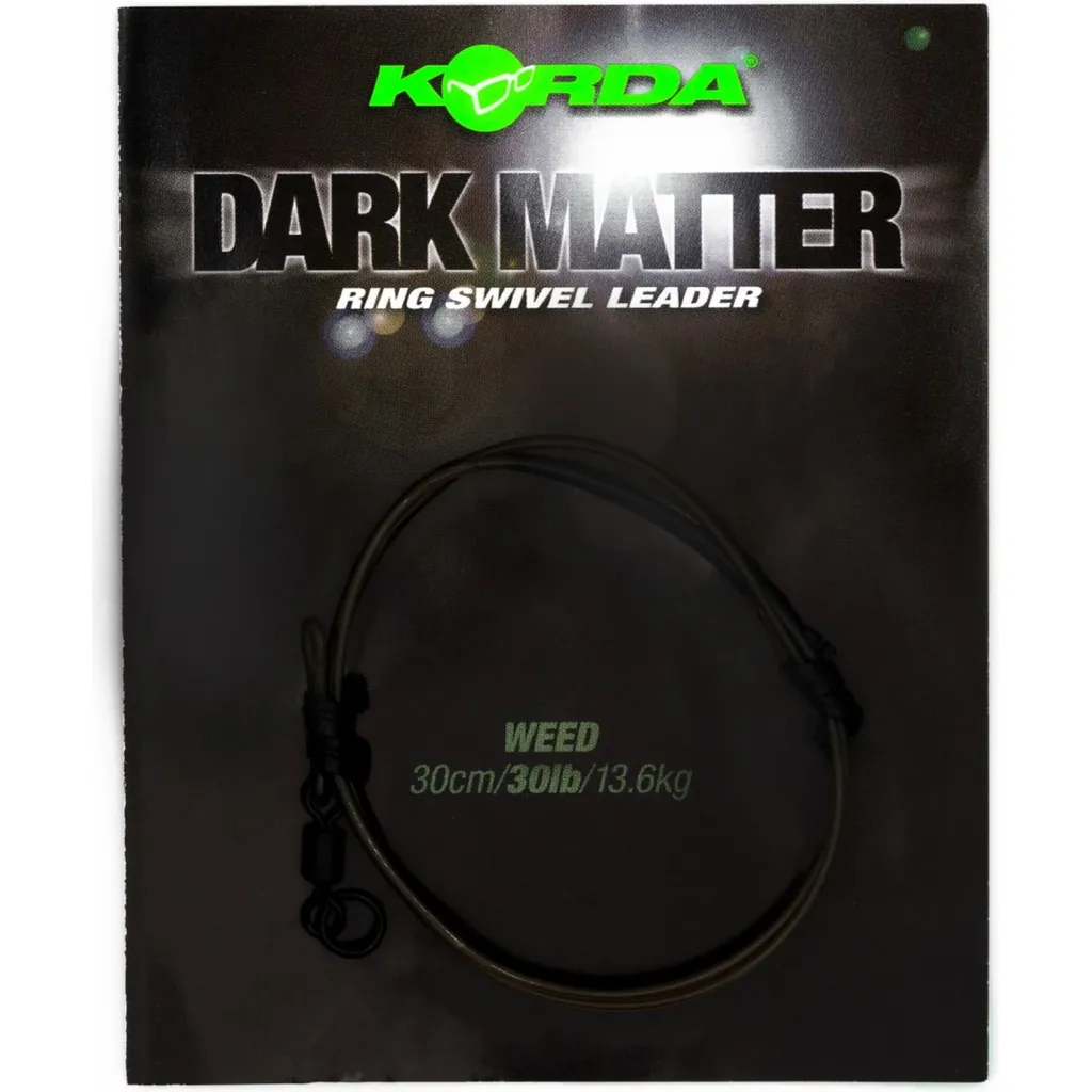 Korda Dark Matter Leader Ring Swivel 30cm 13,6kg Weed