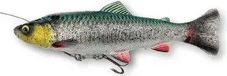 Savage Gear 4D Line Thru Pulse Tail Trout Softbaits 20cm 102g Slow Sinking Green Silver