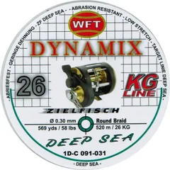 WFT Dynamix Round Deep Sea Braided Line 0.30mm 26kg 520m Green