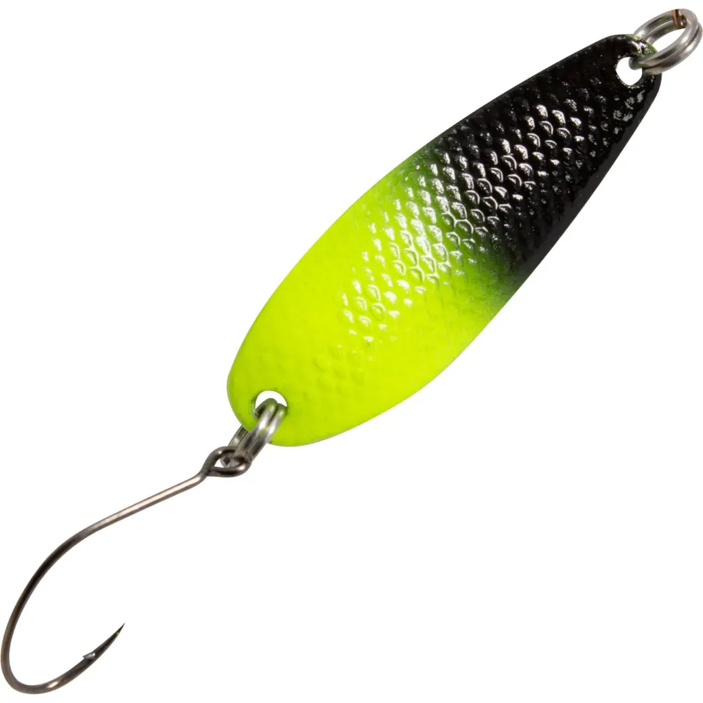 FTM Spoon Wheel Blinker 3.8cm 3.6g Chartreuse Schwarz