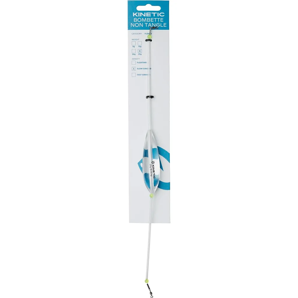 Kinetic Bombette Non Tangle Slow Sinking Sbirolinos 25g Clear