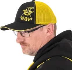 Black Cat Black and Yellow Trucker Cap