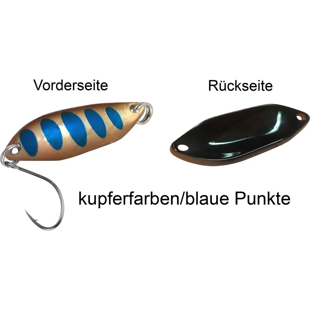 FTM Spoon Hit Blinker 3,3g Kupferfarben Blaue Punkte