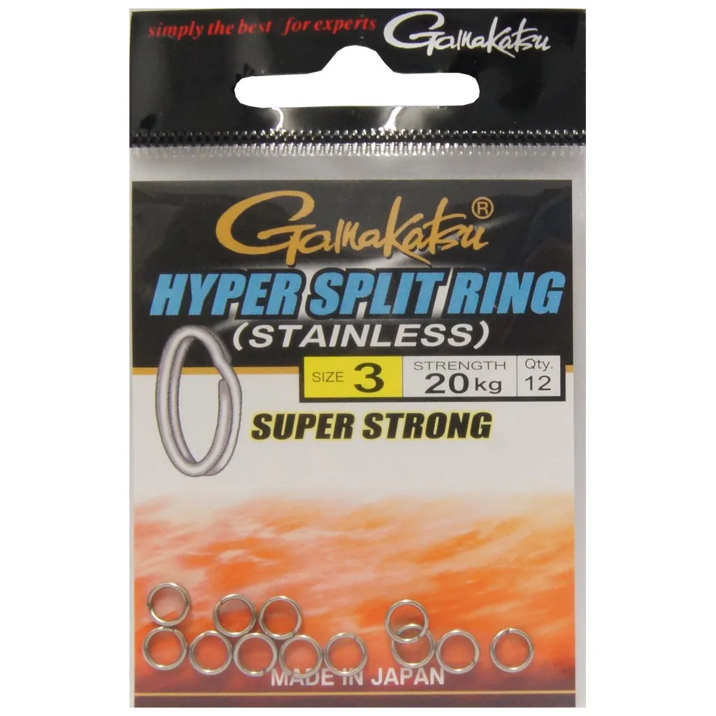 Gamakatsu Hyper Split Ring Black Nickel Sprengringe #3 4.2mm 20kg
