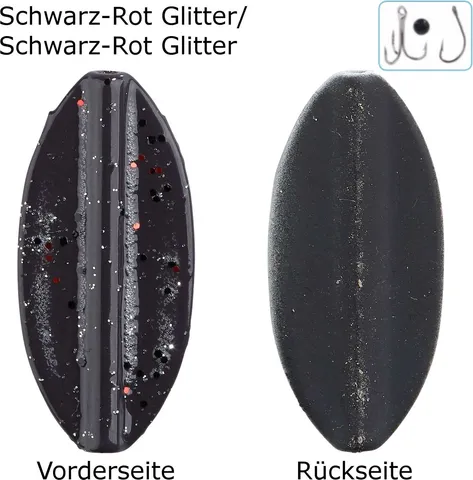 Balzer Pro Staff Series Spoon Inliner 1.9g Schwarz-Rot Glitter/Schwarz-Rot Glitter