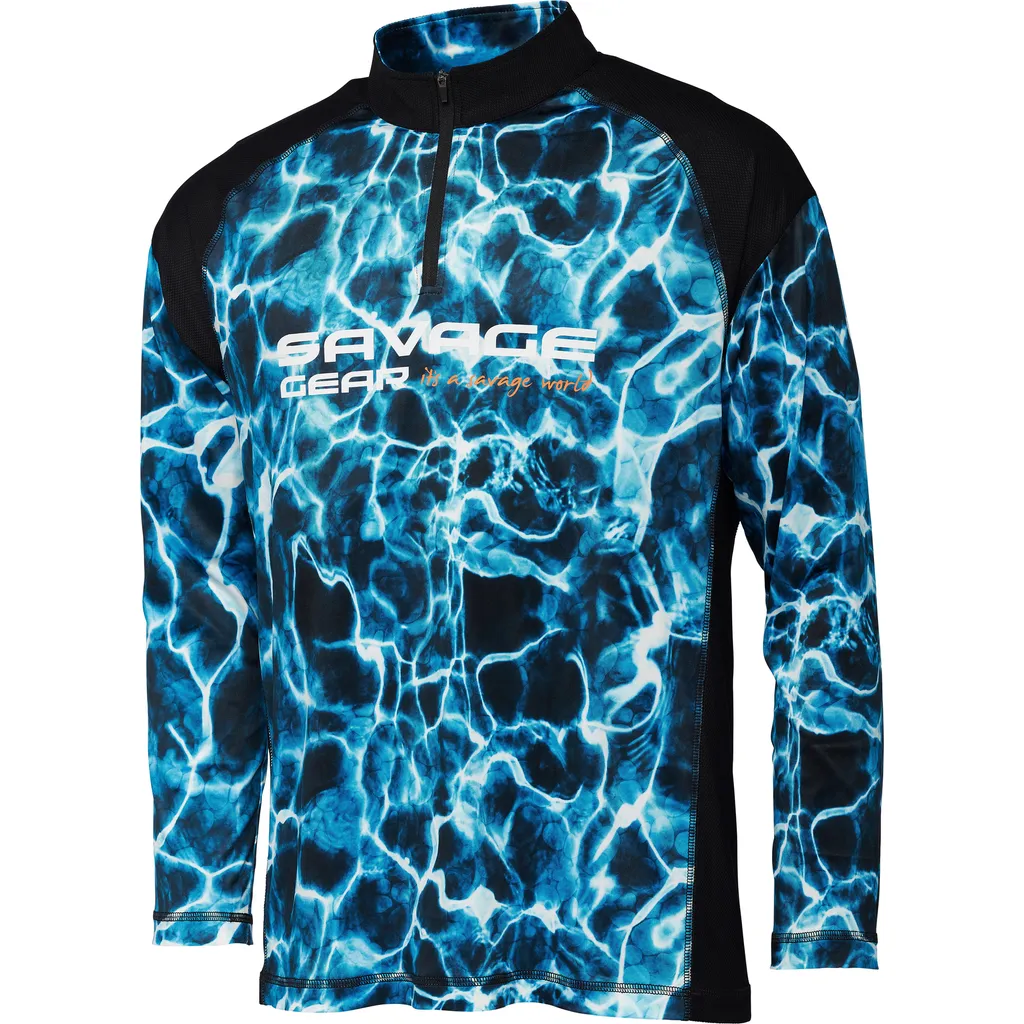 Savage Gear Marine UV Long Sleeve T-Shirt M Sea Blue