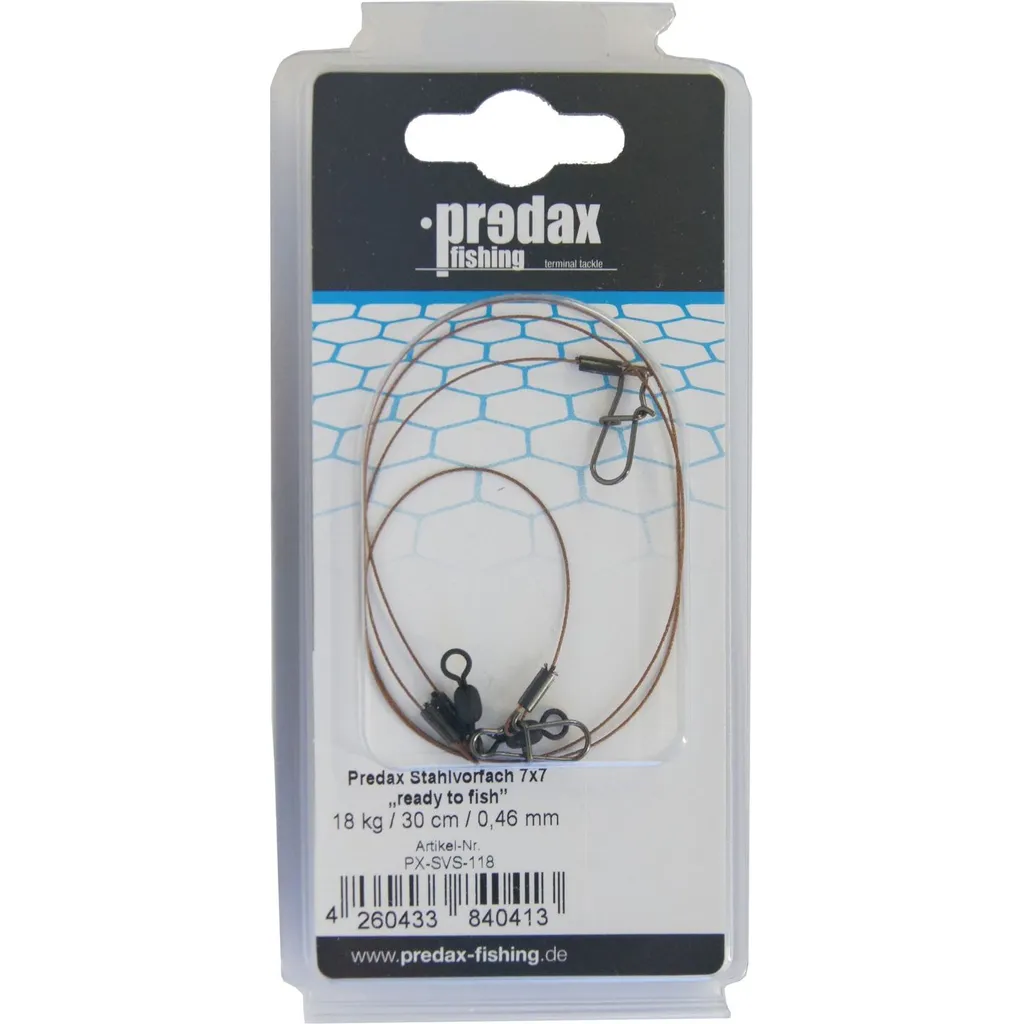 Predax Stahlvorfach 7x7 ready to fish 30cm 18kg 0.46mm
