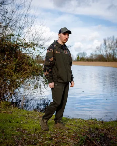 Fox LW Khaki Camo Split Zip Hoody S