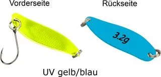 FTM Spoon Hammer Spoon 3.2g Tumbling UV Yellow/Blue