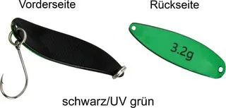 FTM Spoon Hammer Spoon 3.2g Wobbling Black/UV Green