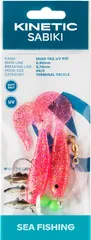 Kinetic Sabiki Shad Tail UV Vorfachmontagen #6/0 130cm Pink Glitter
